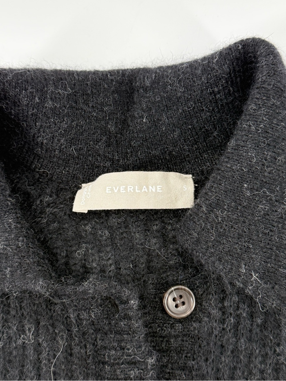 Everlane Alpaca Collared Cardigan S Dark grey - Picture 5 of 7